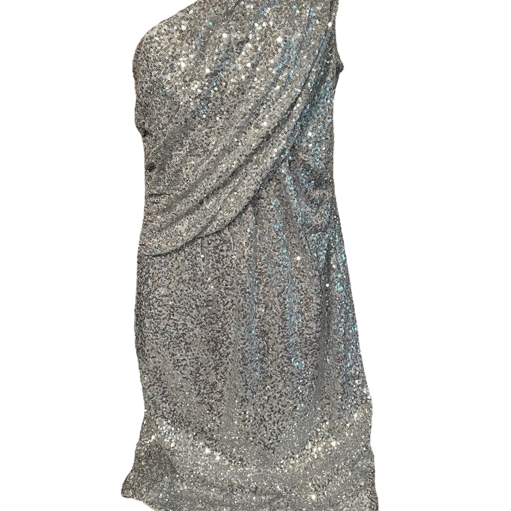 Calvin Klein Silver Completely Sequins Dress In E… - image 1